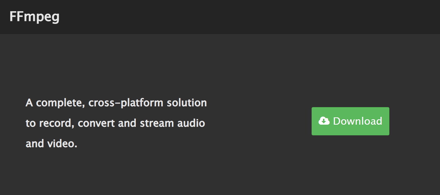 FFmpeg 笔记 | 媒体文件格式转换神器！